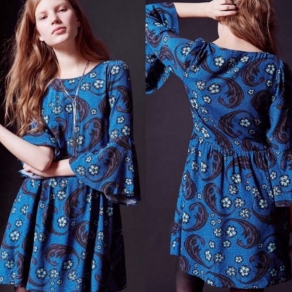 For Love and Lemons Bell Sleeve Floral Dress‎ Size XS